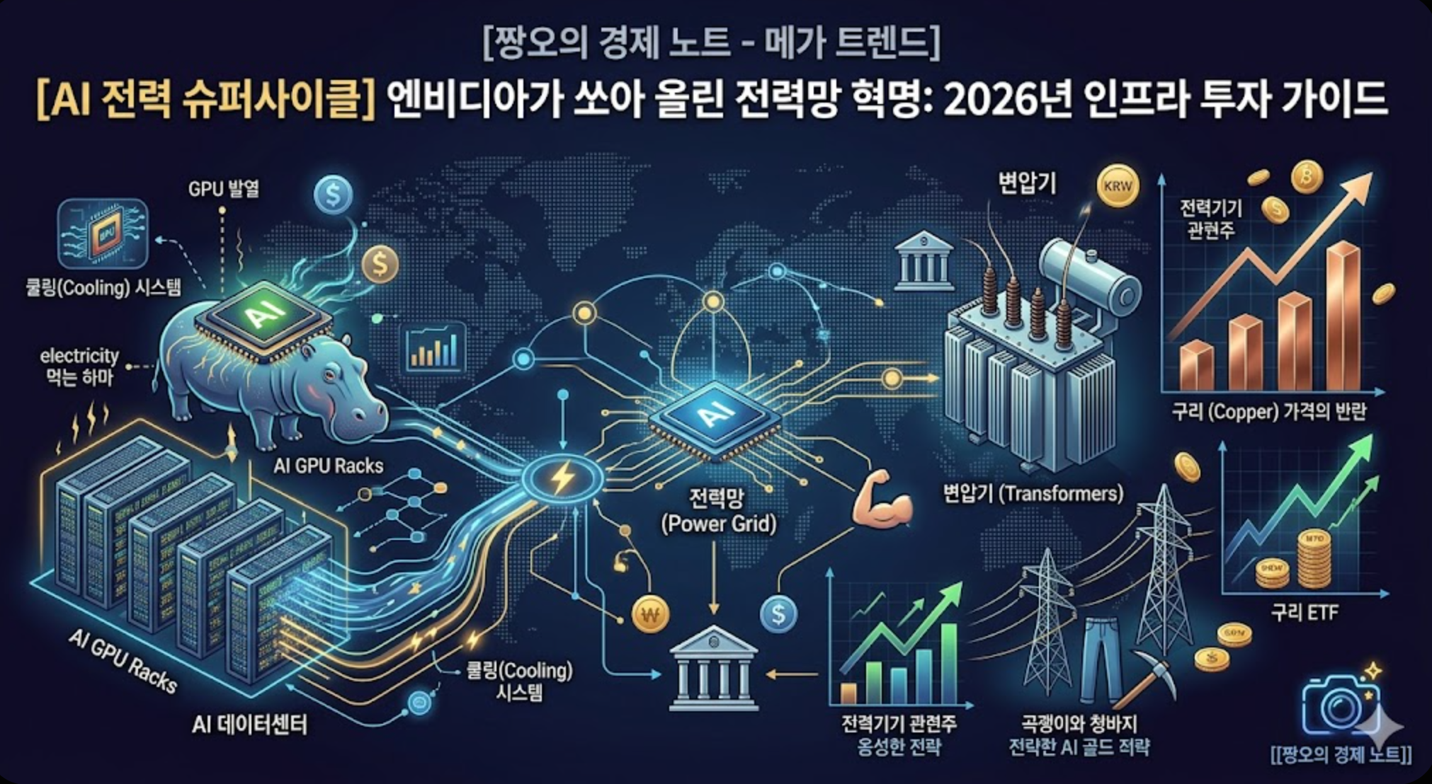 AI 데이터센터 전력기기 변압기 관련주 주가 폭등 원인 분석 - 짱오의 경제 노트